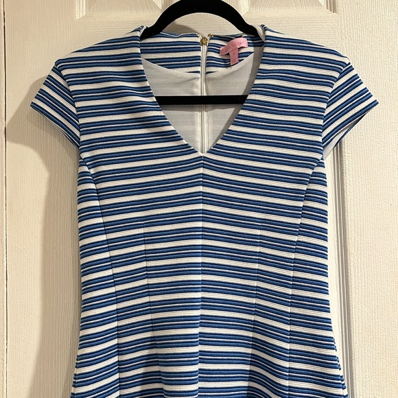 Blue & White Strip Lilly Pulitzer Dress - Picture 3 of 7